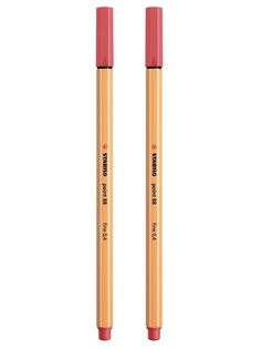 Капиллярная ручка-линер для скетчинга 0,4мм STABILO Point 88, ржаво-красная (2шт)