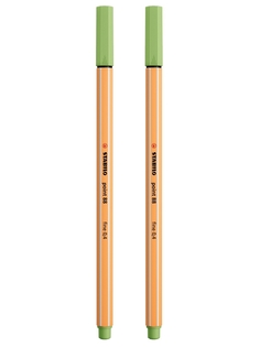 Капиллярная ручка-линер для скетчинга 0,4мм STABILO Point 88, фисташковая (2шт)