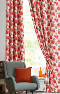 Штора классическая Garden С 7291-W1687 V2 180x260 см бежевая/красная