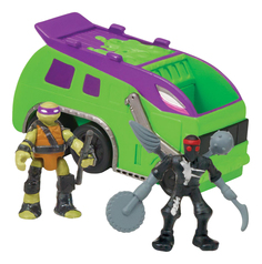 Мусоровоз с фигурками Донни и солдатом клана Фут Playmates Toys Черепашки ниндзя 87603