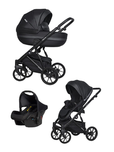 Коляска детская универсальная 3 в 1 Riko Basic Delta Ecco от 0 до 36 мес., 15 Black
