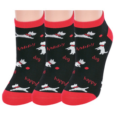 Комплект носков женских ХОХ 3-G-3Rk черных; красных; белых 23