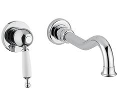 Смеситель встраиваемый для раковины Migliore Oxford ML.OXF-6345.BI.CR, ручка белая, хром