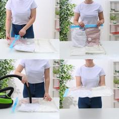 Вакуумный пакет для хранения вещей, прозрачный, 80х130 см Доляна