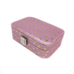 Шкатулка для ювелирных изделий Звёздочки, 15х10х6 см, розовый No Brand