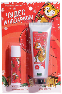 Набор Чудес и подарков: крем для рук 30 мл, бальзам для губ 5 г, пломбир 6635308 Чистое счастье