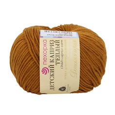 Пряжа Пехорка Детский каприз тёплый 50г, 125м (меринос) (447 горчица), 10 мотков