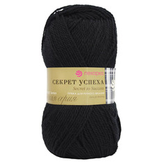 Пряжа Пехорка Секрет успеха 100 г, 250 м (100% шерсть) (02-Черный), 10 мотков