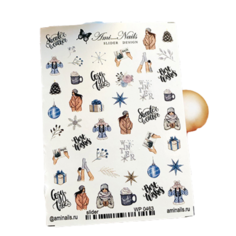 Слайдер для дизайна ногтей Ami-Nails зима, девушки, фешн