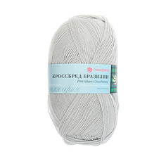 Пряжа Пехорка Кроссбред Бразилии 100г, 500м (меринос, акрил) (08-Светло-серый), 5 мотков