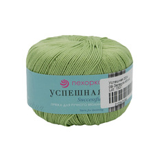 Пряжа Пехорка Успешная 50 г, 220 м (мерс. хлопок) (09-Зелёное яблоко), 10 мотков