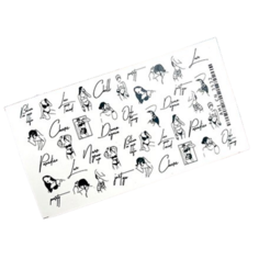 Слайдер для дизайна ногтей Ami-Nails надписи, линии, девушки