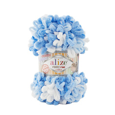 Пряжа Alize Puffy Fine Color 100 г, 14,5 м (100% микрополиэстер) (6371), 5 мотков