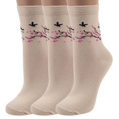 Комплект носков женских ХОХ 3-G-3Rs бежевых 23