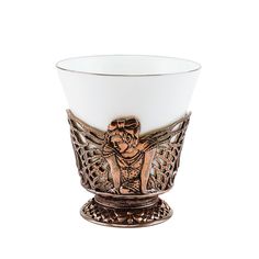 Чашка чайная "Фея" медная черненая Кольчугинский мельхиор КМ1255ЧШ06