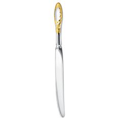 Нож столовый Пламя посеребренный с позолотой С212908 Кольчугинский мельхиор