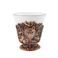 Чашка чайная "Волк" медная Кольчугинский мельхиор КМ1249ЧШ06