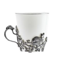 Чашка чайная "Куница" посеребренная Кольчугинский мельхиор КМ383ЧШ06