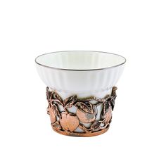 Чашка чайная "Яблочный спас" медная черненая Кольчугинский мельхиор КМ1256ЧШ06