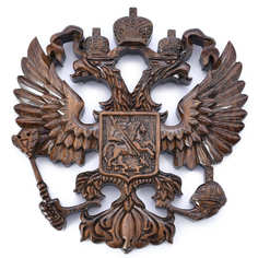 Панно настенное резное Harutyunyan "Герб России" из дерева