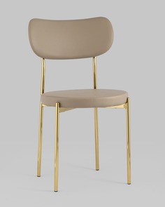 Стул Барбара экокожа бежевая золотые ножки Stool Group