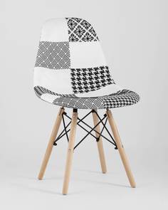 Стул DSW пэчворк черно-белый Stool Group