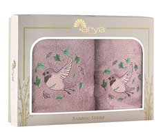Arya Набор Полотенец Arya С Вышивкой 30X50-50X90 2 Пр. Bird Розовый