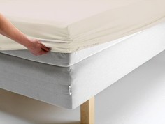 Простынь Ecotex на резинке Ecotex 140x200x20 Поплин-Комфорт цвет ванильный
