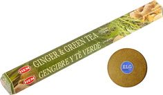 Благовония HEM Имбирь зеленый чай (GINGER-GREEN TEA) + подставка ELG