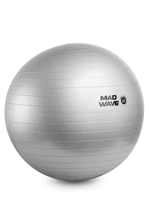 Мяч без массажного эффекта MadWave Anti Burst GYM Ball silver, 65 см