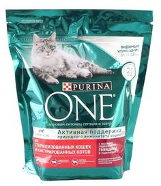 Сухой корм Purina ONE для стерилизованных кошек, с говядиной и пшеницей, 424г