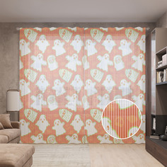 Тюль вуаль на шторной ленте с принтом JoyArty "Призрачная стена", 310х265 см