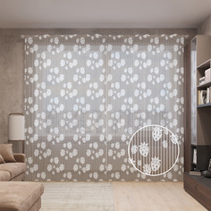 Тюль вуаль на шторной ленте с принтом JoyArty "Горсть клубники", 310х265 см