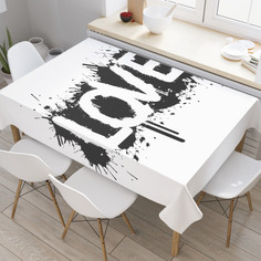 Скатерть прямоугольная JoyArty "Клякса любви" из оксфорда, 180x145 см