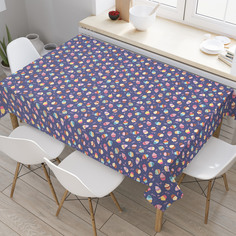 Скатерть прямоугольная JoyArty "Пирожные с кремом" из оксфорда, 180x145 см