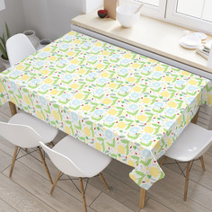 Скатерть прямоугольная JoyArty "Божьи коровки в одуванчиках" из оксфорда, 180x145 см