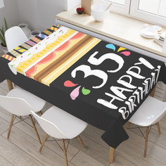 Скатерть прямоугольная JoyArty "Абрикосовый торт" из оксфорда, 120x145 см