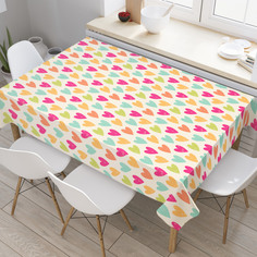 Скатерть прямоугольная JoyArty "Разноцветные сердечки" из оксфорда, 180x145 см