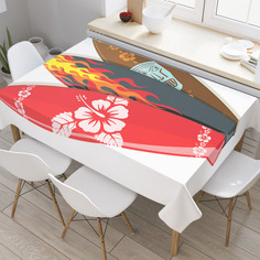 Скатерть прямоугольная JoyArty "Креативные серфы" из оксфорда, 180x145 см