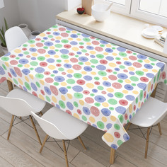 Скатерть прямоугольная JoyArty "Контур цветных спиралей" из оксфорда, 180x145 см