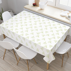 Скатерть прямоугольная JoyArty "Контурные листья Гинкго Билоба" из оксфорда, 180x145 см