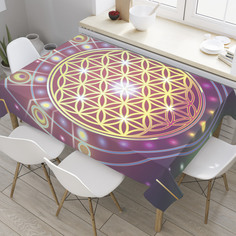 Скатерть прямоугольная JoyArty "Сакральная астрология" из оксфорда, 120x145 см