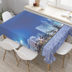 Скатерть прямоугольная JoyArty "Город у реки" из оксфорда, 120x145 см