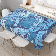 Скатерть прямоугольная JoyArty "Граффити с черепом" из оксфорда, 180x145 см