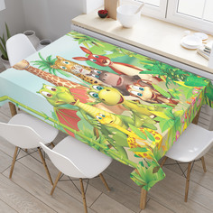 Скатерть прямоугольная JoyArty "Звериная компания" из оксфорда, 120x145 см