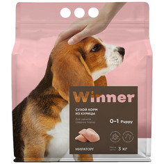 Сухой корм для щенков Winner, для средних пород, курица, 3 кг