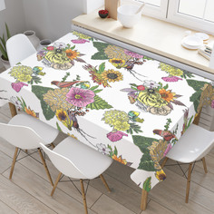 Скатерть прямоугольная JoyArty "Букетная экибана" из оксфорда, 180x145 см