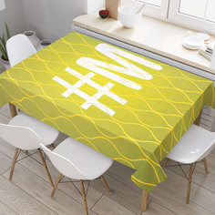 Скатерть прямоугольная JoyArty "Зеленая m с хештэгом" из оксфорда, 120x145 см