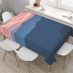 Скатерть прямоугольная JoyArty "Пейзаж хребтов" из оксфорда, 120x145 см