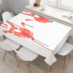 Скатерть прямоугольная JoyArty "Кровавые ладони" из оксфорда, 120x145 см